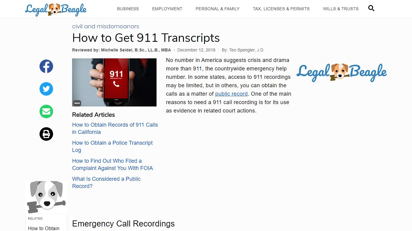 How to Get 911 Transcripts | Legal Beagle